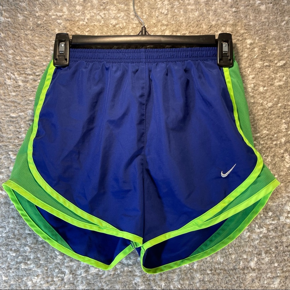 Nike Women's Dri-Fit Lined Running Shorts Inner Slot Blue Size XS Polyester